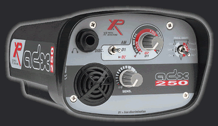 adx 250, XP detecteur de metaux et d'or, vlf